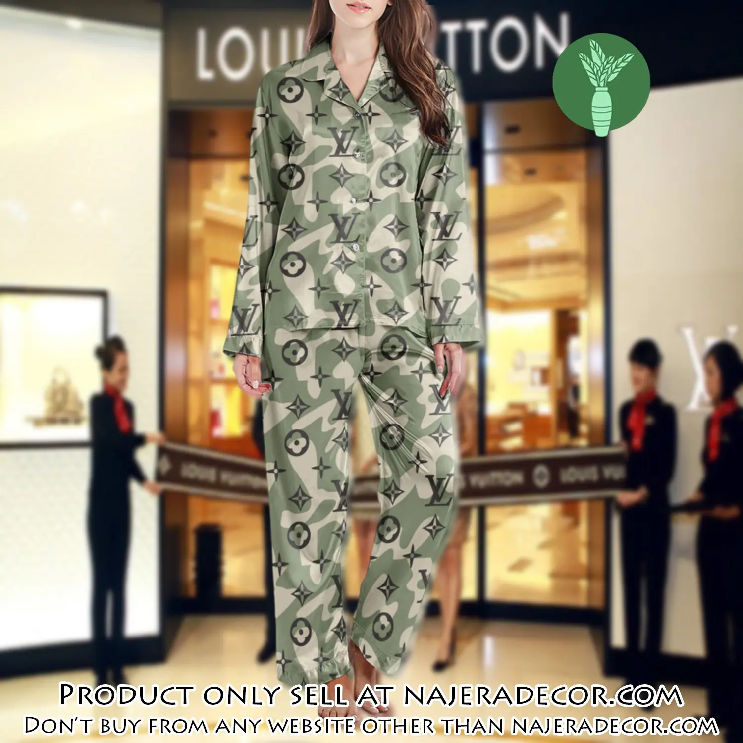 Lv monogram long satin pajama set pjs1004 njr3803750